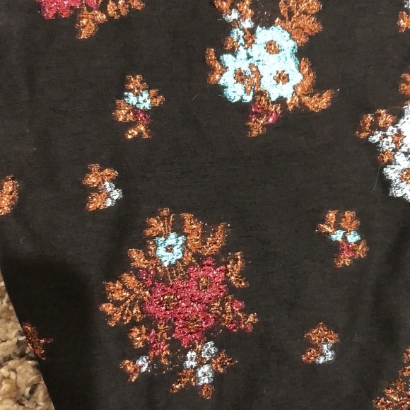 Lake Studio Sheath Dress Size 4 Black Glittery Floral Tie Waist Mini - Picture 8 of 11